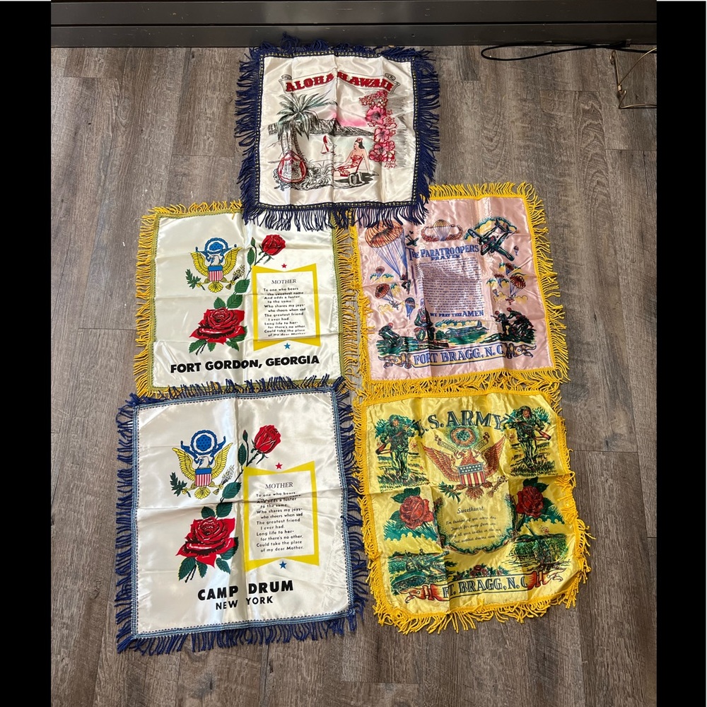 WWII military souvenir pillow cases sweetheart mom